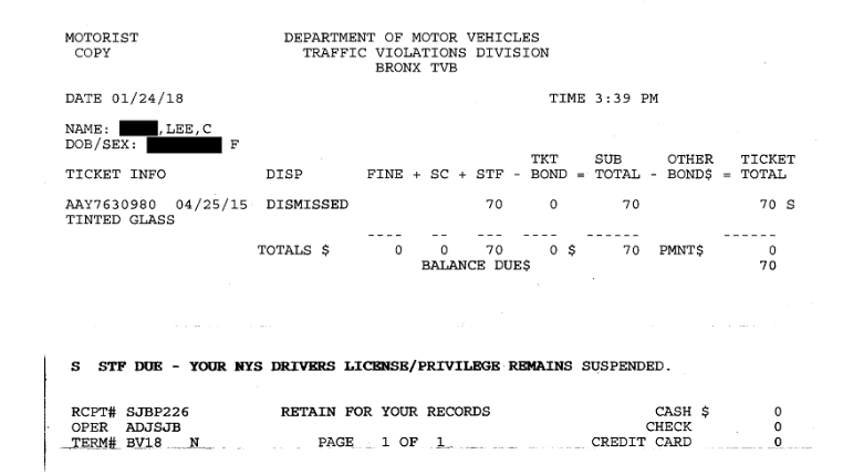 speeding ticket
